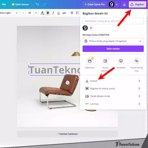 Langkah 6 - Membuat Watermark di Canva