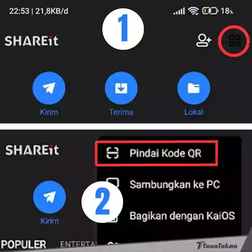 cara membuka barcode shareit